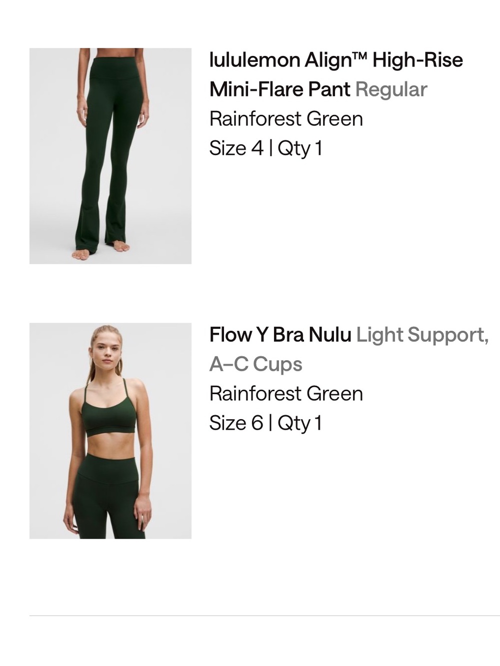 High-Waist Flared Leggings With Sports Bra  - Dark Green